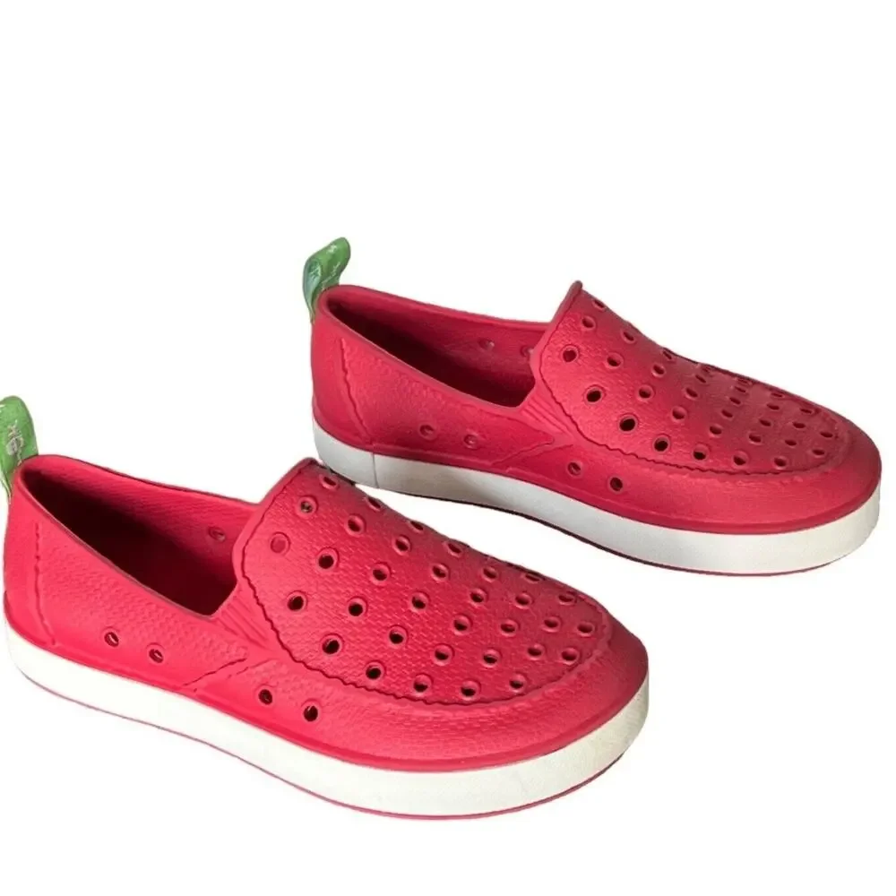 Sanuk Water Shoes Girls Lil Walker 2.5 Red Loafer Flat Slip On Washable‎ Beach